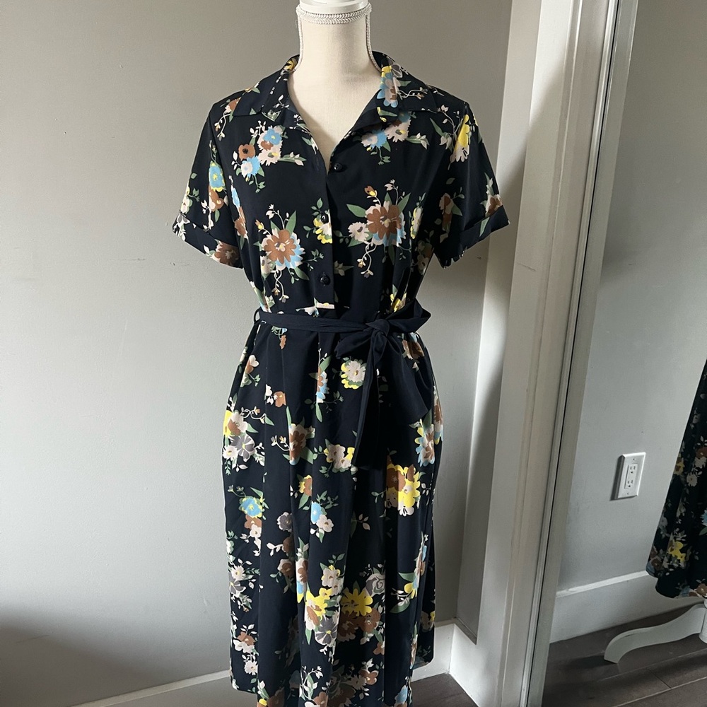Floral Button-Up Dress